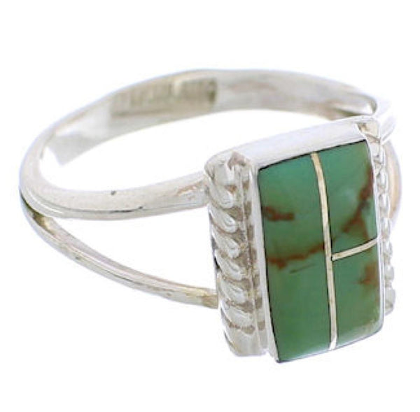 Genuine Sterling Silver Turquoise Ring Size 4-3/4 EX43155